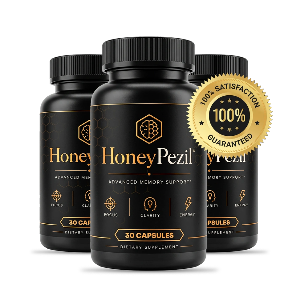 Honeypezil 60-day money-back guarantee bottle